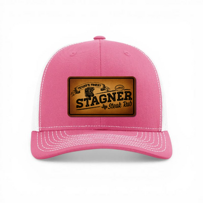 Stagner Brands Richardson 112 leather patch hat both colorways black and pink